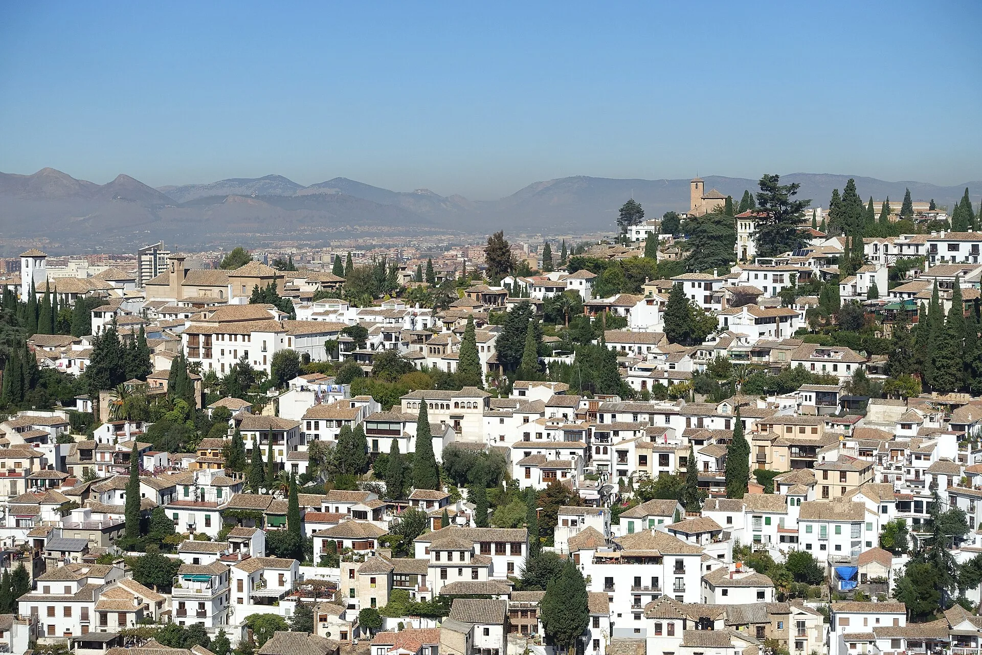 Vista panorámica del Albaicín desde la Alhambra